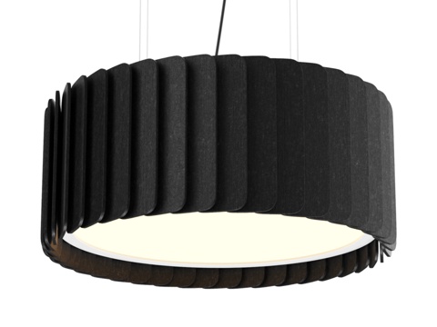  吸音吊灯圆形 Mill D800mm 4000K 黑色3d模型 
