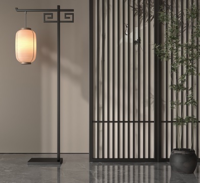  现代落地灯3d模型 