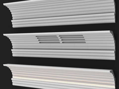  603号带照明与通风功能的檐口3d模型 