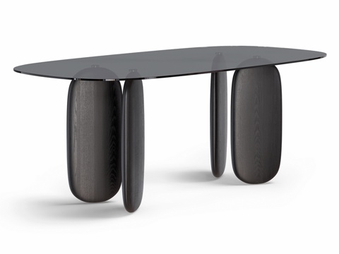  OM Siori武士道玻璃餐桌073d模型 