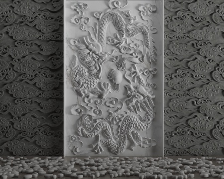  现代背景墙3d模型 