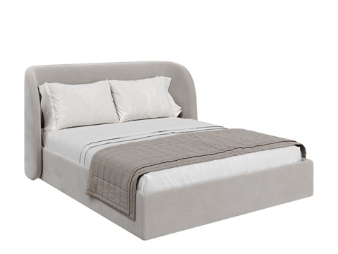  OM双人床经典款140 160厘米3d模型 