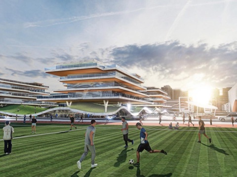 现代学校建筑_学校操场_教学楼学校_学校建筑_特色建筑su模型