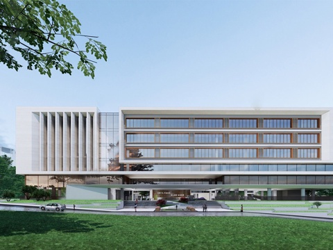 现代学校建筑  中小学建筑 教学楼建筑su模型