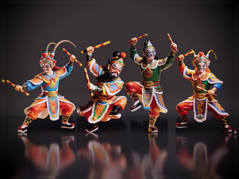 2D英歌舞手办 国潮手办 英歌舞 非遗传承活动 非遗手办su模型