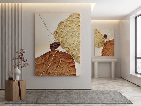  极简抽象挂画3d模型 