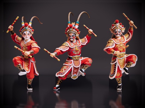 2D英歌舞手办 国潮手办 英歌舞 非遗传承活动 非遗手办su模型