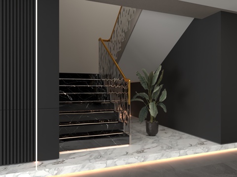  现代楼梯3d模型 