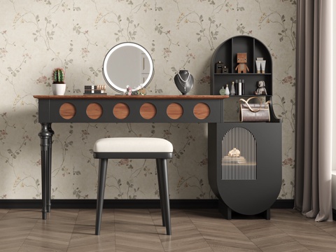 法式中古梳妆台su模型