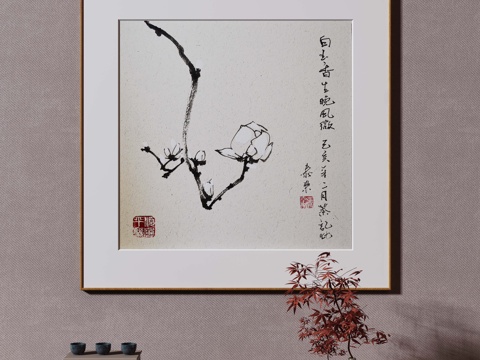  极简抽象挂画3d模型 