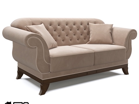  2米长斗兽场沙发，STD布艺系列3d模型 