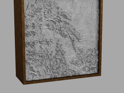  现代浮雕墙3d模型 