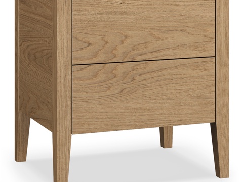  KUB实心橡木床头柜3d模型 