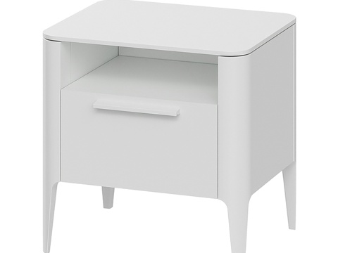  OM床头柜 1层架1抽屉款3d模型 