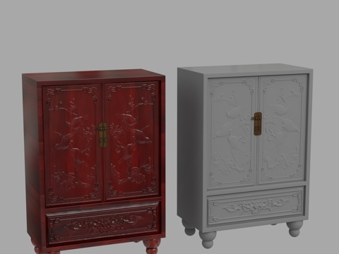  现代置物柜3d模型 