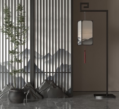  现代落地灯3d模型 