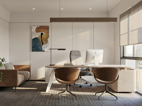 现代经理办公室su模型