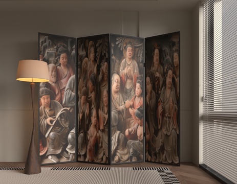  现代屏风3d模型 