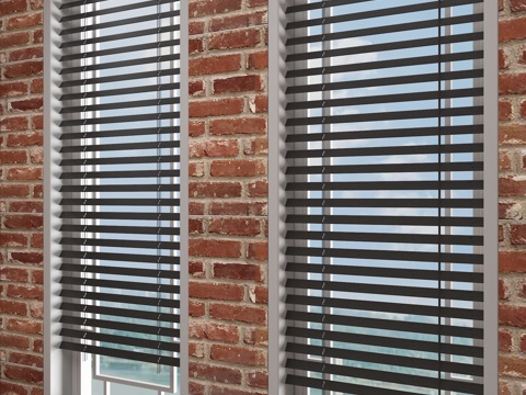  现代百叶窗帘3d模型 