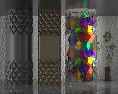  现代柱子3d模型 