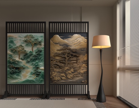  现代屏风3d模型 