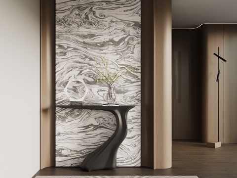  现代意式玄关 端景台 隔断3d模型 