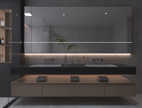  现代卫生间洗手台3d模型 