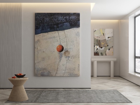  极简抽象挂画3d模型 