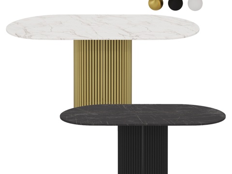  带底座椭圆餐桌 TRUBIS Oval 5003d模型 