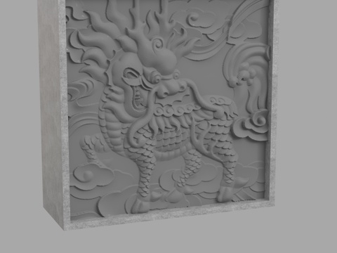 现代浮雕墙3d模型 