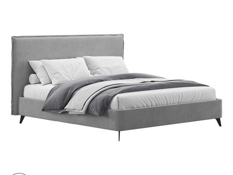  金属床脚的OM MODESTO床3d模型 