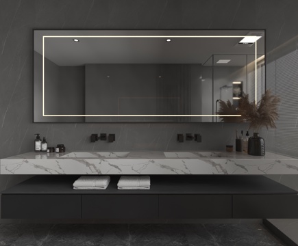  现代卫生间洗手台3d模型 