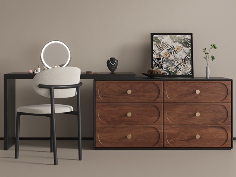  中古复古梳妆台3d模型 