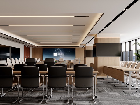  现代大型会议室3d模型 