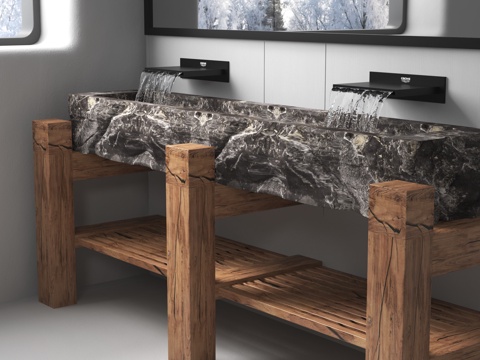  现代洗手台3d模型 