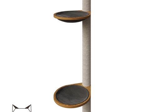  OM 猫用复合区 橡木猫抓柱 23d模型 