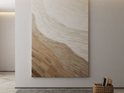  极简抽象挂画3d模型 