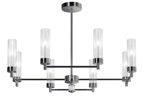  OM水晶吊灯带玻璃灯罩杆式8，Ambrel3d模型 