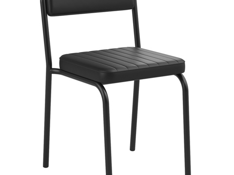  带软靠背与缝线装饰的可堆叠餐椅3d模型 