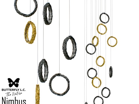  OM Butterfly L.C. 光环6黄铜+7玻璃50石3d模型 