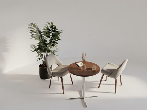 现代休闲桌椅su模型