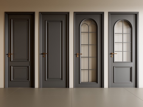  法式单开门3d模型 