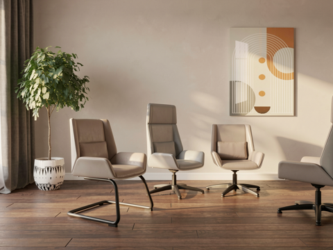 现代办公椅_会议椅su模型