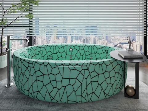  现代卫生间浴缸3d模型 