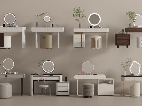  现代梳妆台组合3d模型 