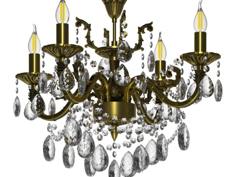  OM青铜枝形吊灯Artemis 4-13d模型 