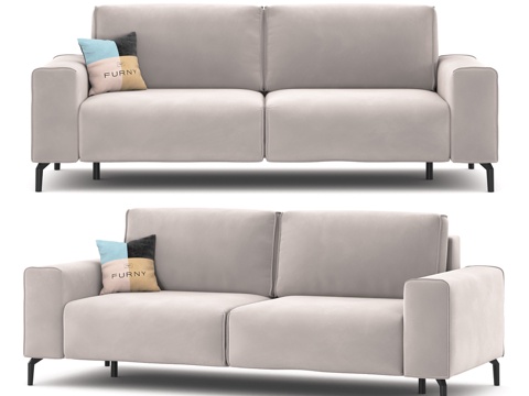 OM The Furny 蒂沃利沙发床，252x108x943d模型