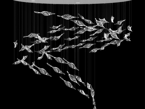  Verde SK-GLASS®六十五盏吊灯装置3d模型 