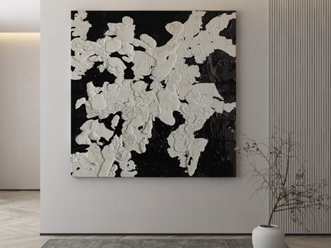  极简抽象挂画3d模型 