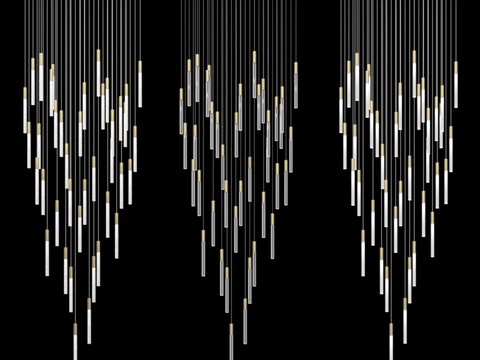  矩形底座悬挂式瀑布吊灯I3d模型 